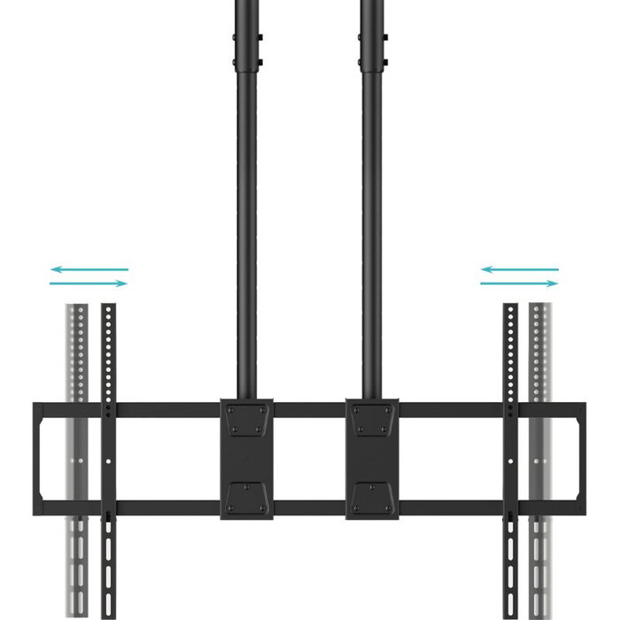Tooq Soporte de Techo Extensible Doble Mástil 60-120 Pulgadas Negro